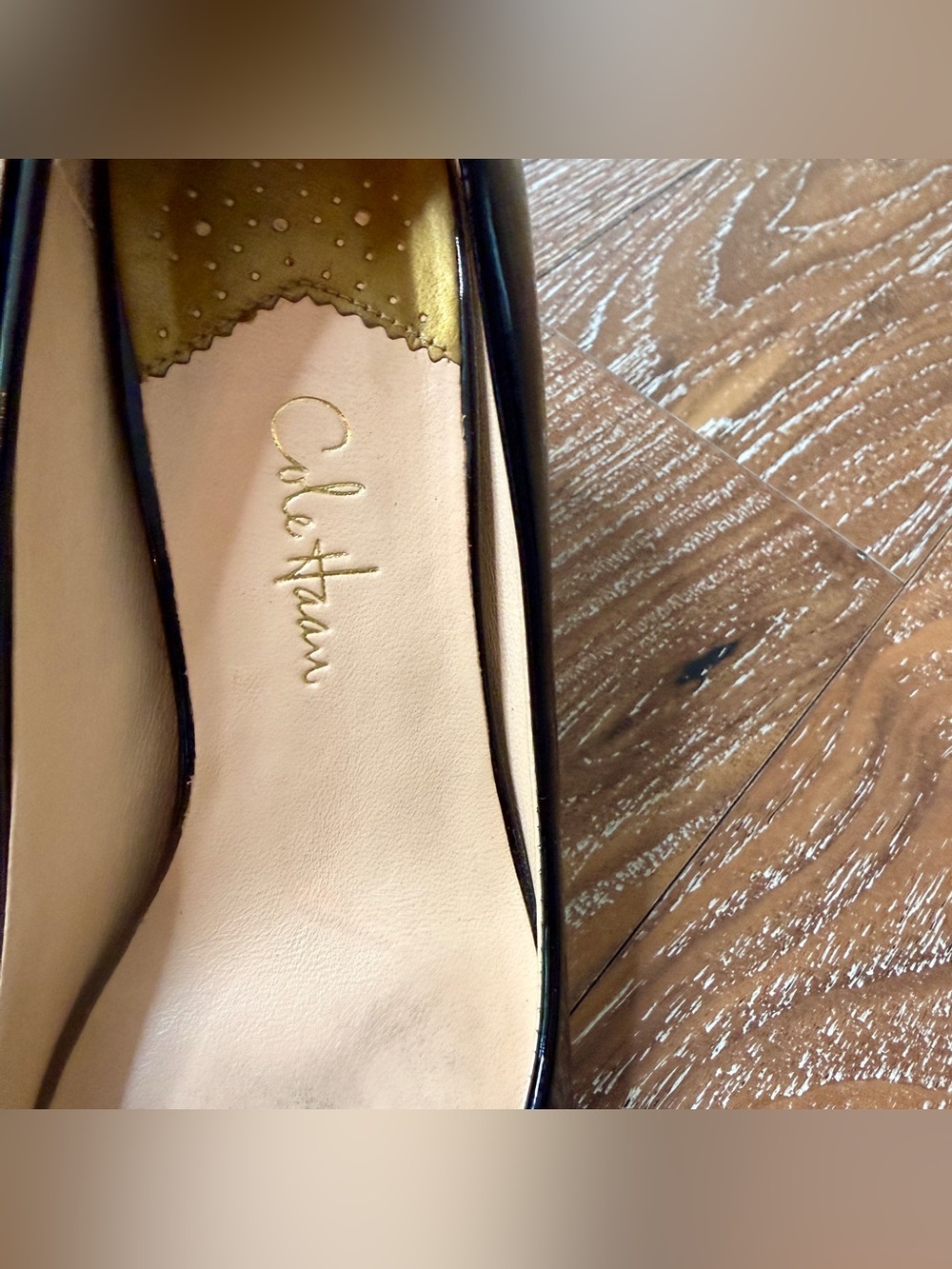 Cole Haan Nike Air Black Patent Leather Block Heel Pumps Heels Shoes / Size 6 - Picture 4 of 8